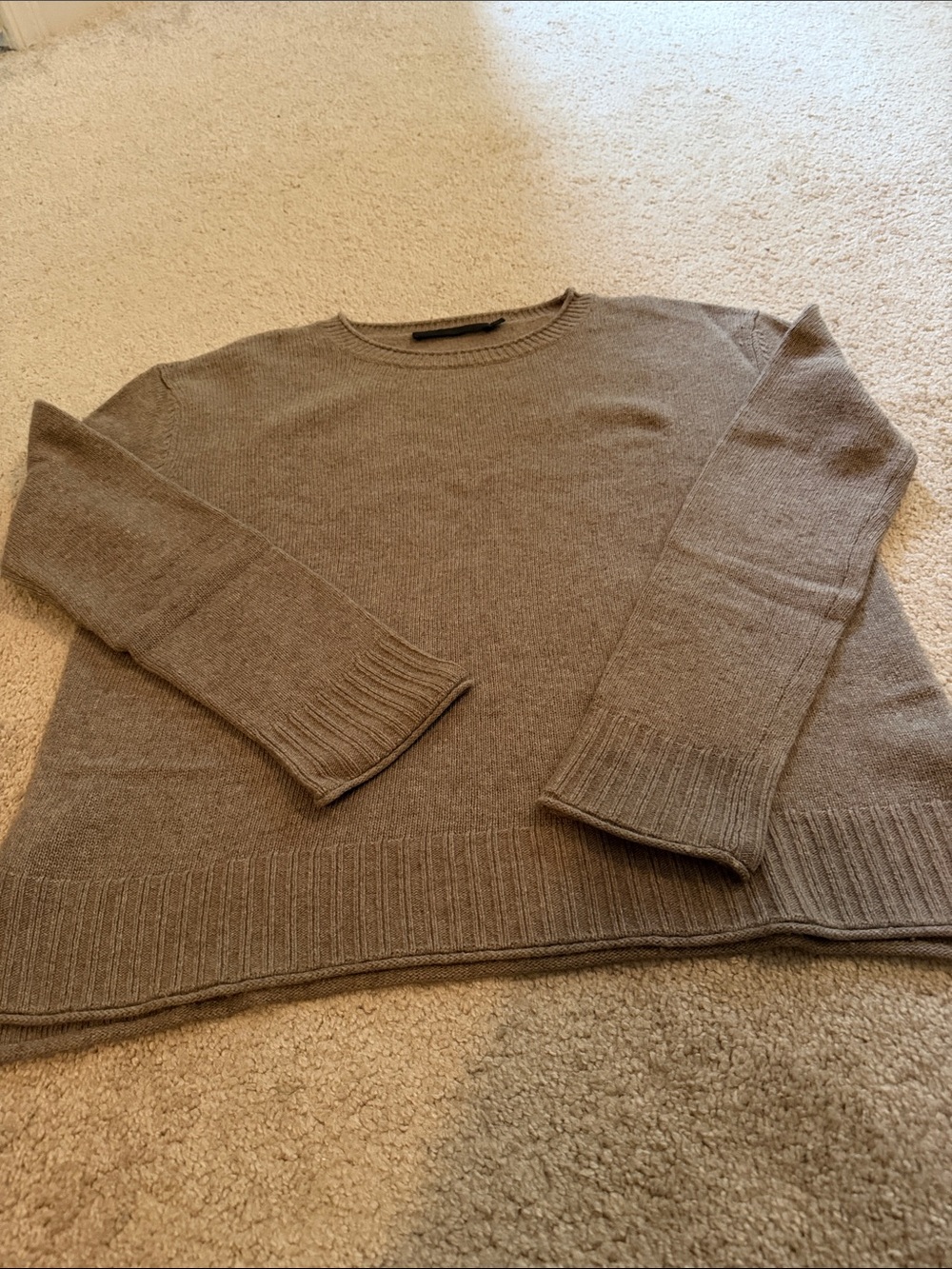 Jenni Kayne Taupe Crewneck Everyday Sweater